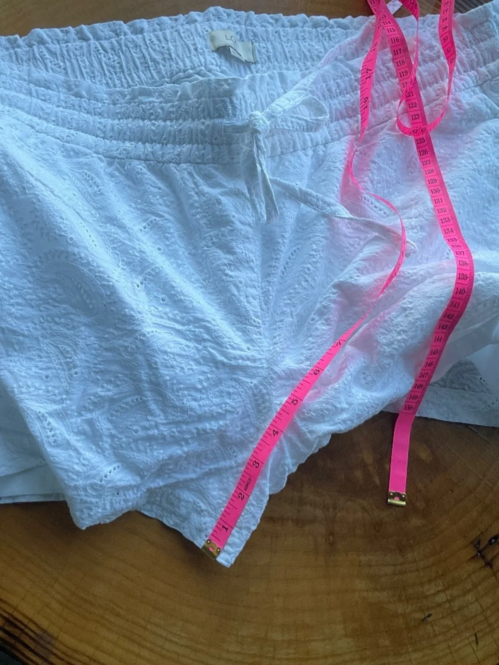 Loft White Eyelet Shorts with Drawstring XL